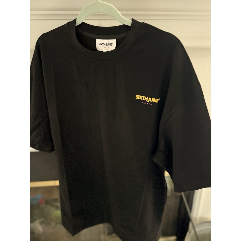 Sixth June Paris Don't Stress T-Shirt Black Size Medium NWT IN BAG